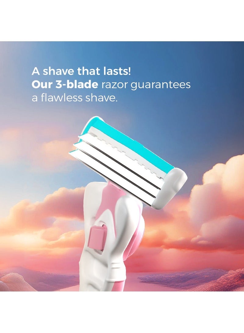 كوين باي لورد ماكينة حلاقة كوين باي لورد ثلاثية الشفرات ناعمة + 4 شفرات قابلة لإعادة التعبئة - Image 4